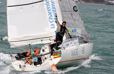 Arrival of Gw�nol� Gahinet (455 - Asso Watever - gwenolegahinet.com) in Salvador (cr�dit: Pierrick Garenne / GPO)