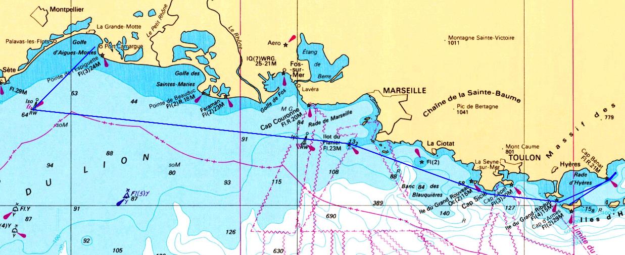 Le parcours de la 2nde tape de la Mini Max : 145 milles 